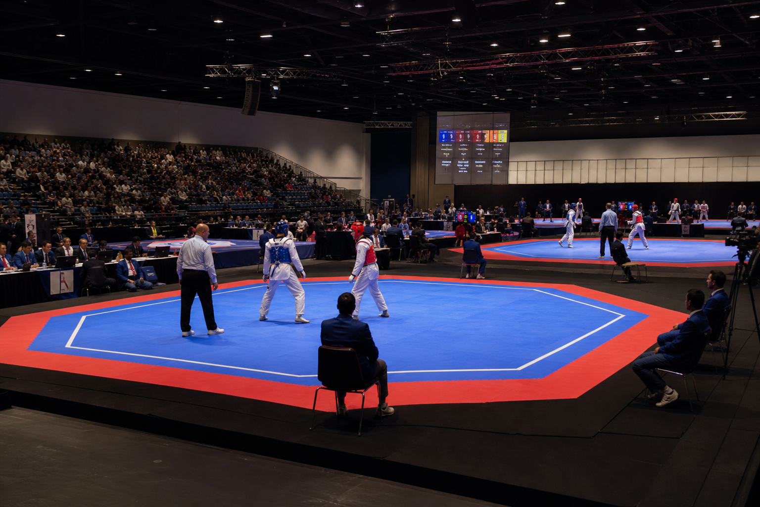 Professional taekwondo tournament arena